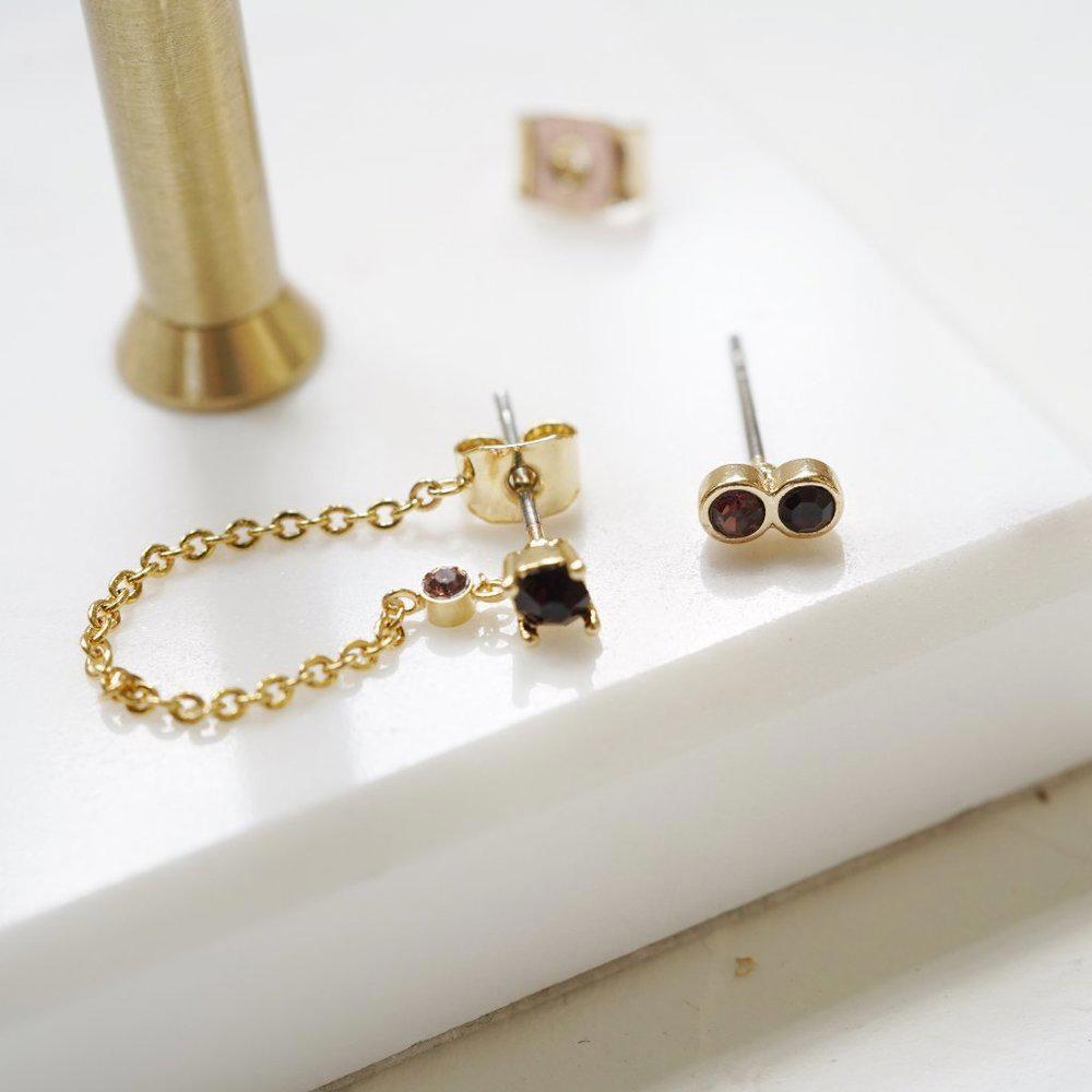 Anthropologie Mismatch Chain Stud Earrings